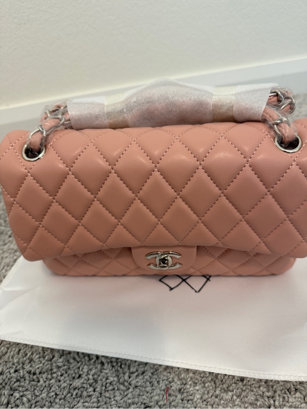 INSPIRED…. Quilted Flap Bag in Dusty Pink..